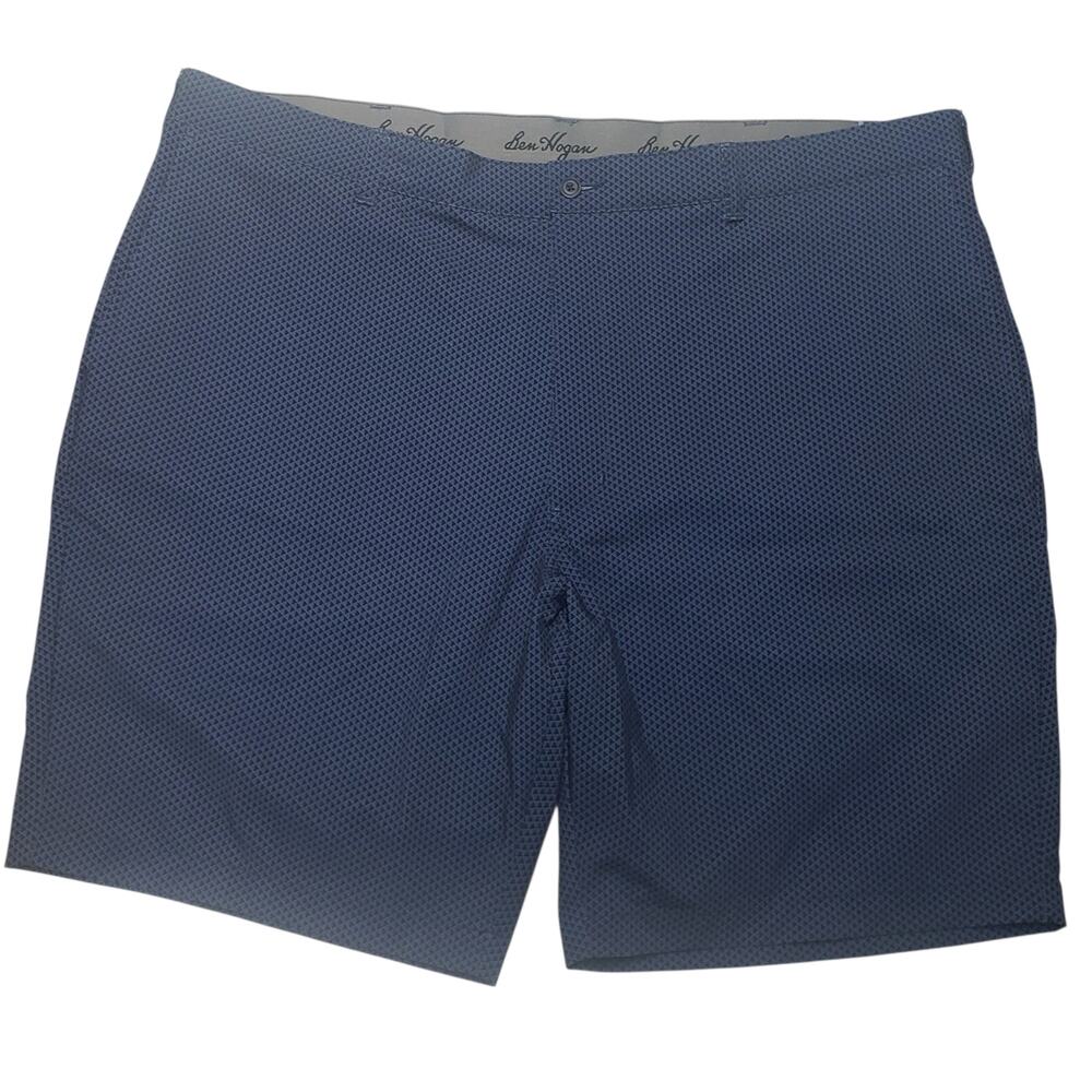 Ben Hogan Performance Golf Shorts 44 Tall Navy Micro‑Diamond UPF 50 Stretch NWT
